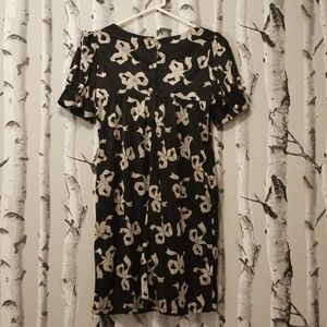 Betsey Johnson  Black Bow Print Sheath Dress sz.4